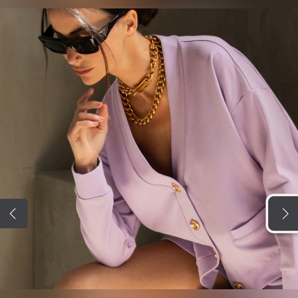 Care Tucker Lavender Cardigan Size Small - Picture 2 of 8